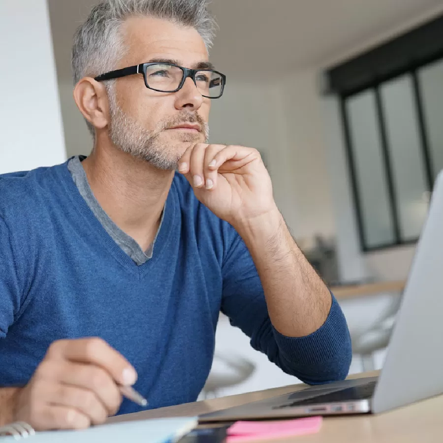 Man with grey hair